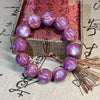 Luckacco Rare Cherry Blossom and Purple Sea Beaded Bracelet for Men and Women