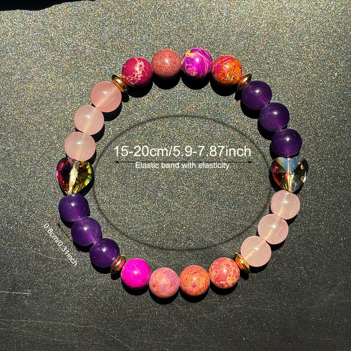 luckacco 1pc/strength and protection bracelet imperial jasper and love crystal handmade bracelet for men and women cultivate inner peace