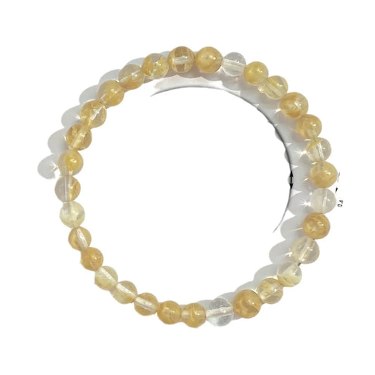 Luckacco 1 pc/Abundance and Prosperity Citrine Bracelet Optimism and Happiness Christmas Gift for Family [Natural Stone Color Random]