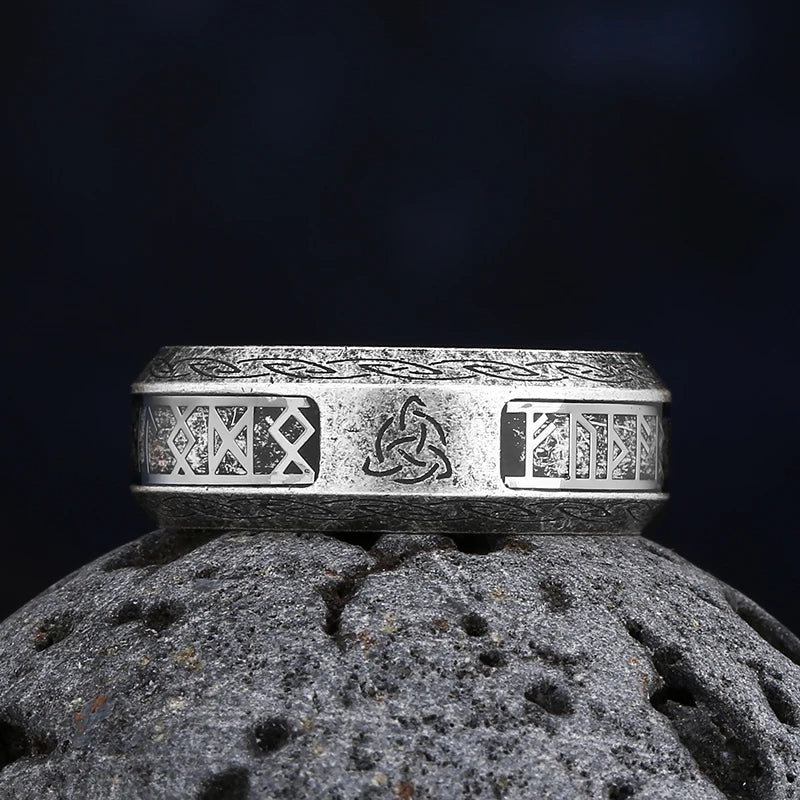 luckacco valentine's day gift nordic viking tree of life rings for men stainless steele vintage celtic knot ring amulet jewelry