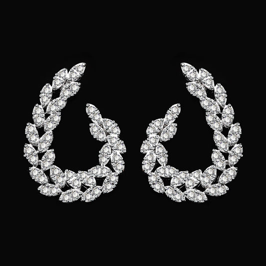 Luckacco 2024 New Wedding Jewelry Set for Women Saudi Arabia 4 Pieces Zirconia Bridal Jewellery Collection Necklace Set
