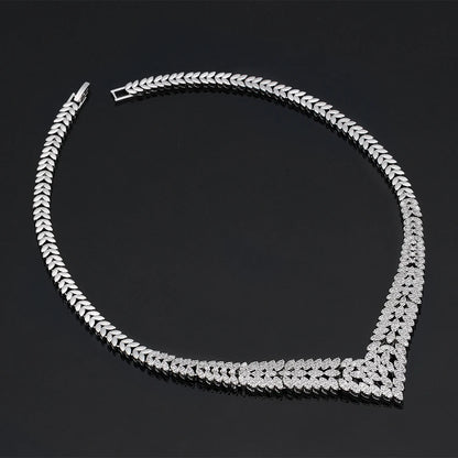 Luckacco 2024 New Wedding Jewelry Set for Women Saudi Arabia 4 Pieces Zirconia Bridal Jewellery Collection Necklace Set