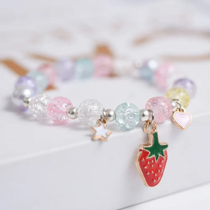 Luckacco Popcorn Bead Sweet Bracelet For Children Women Cute Cloud Flower Pendant Bracelets Kids Girls Charm Wish Bracelet