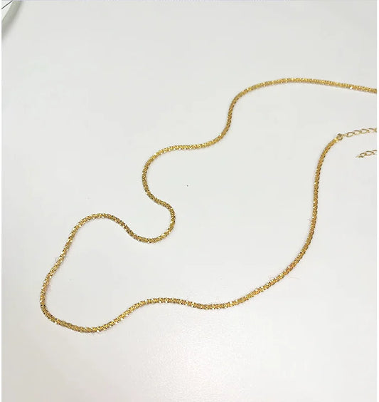 Luckacco New 925 Sterling Silver Sparkling Clavicle Chain Choker Necklace Collar For Women Fine Jewelry Wedding Party Birthday Gift