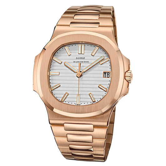 Luckacco LGXIGE TOP Luxury Brand Japan Quartz Watches Men Stainless Steel Military Watch Causal Fashion Business Clock Male Wristwatch