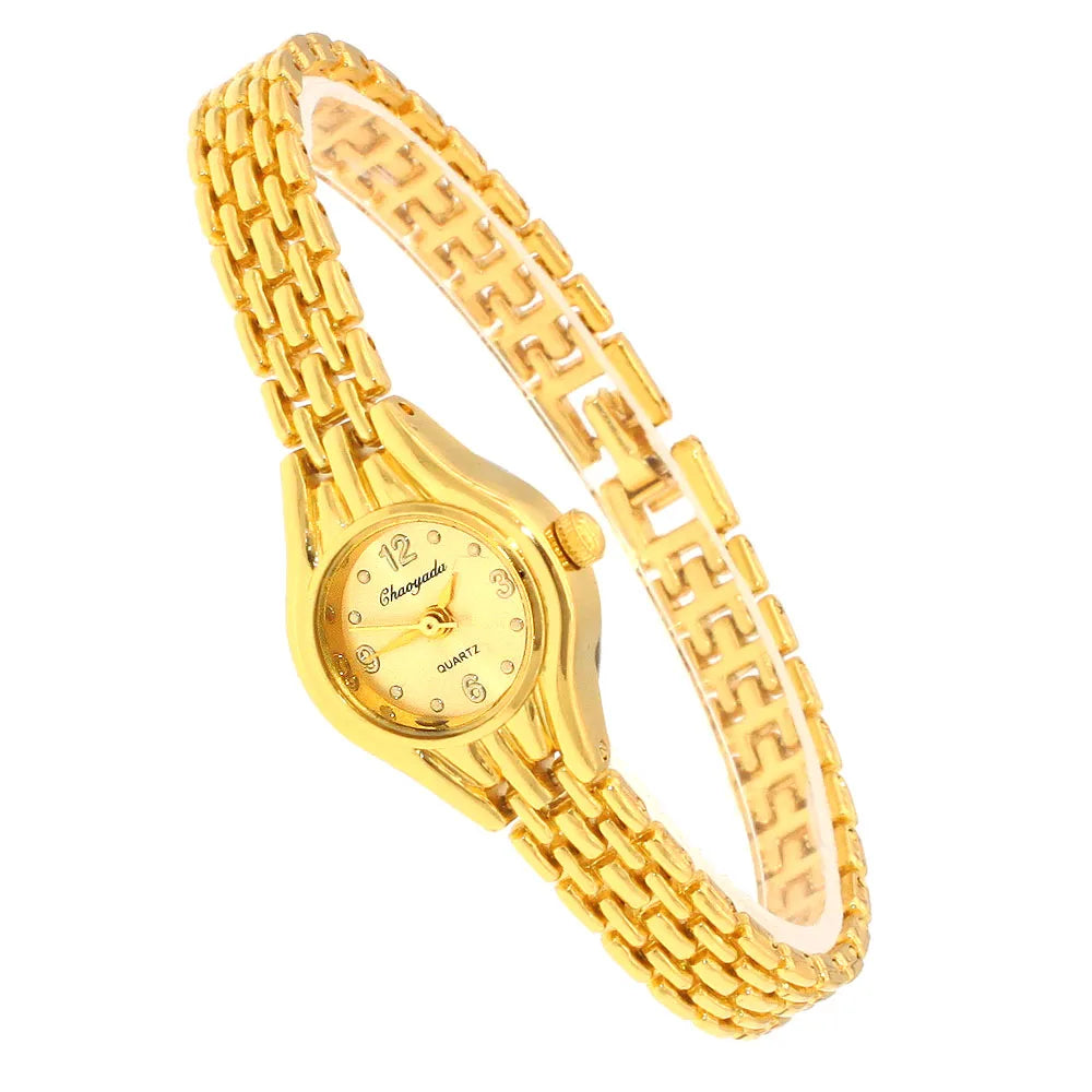 luckacco cute women bracelet watch mujer golden relojes small dial quartz watch popular wristwatch hour female ladies elegant watches