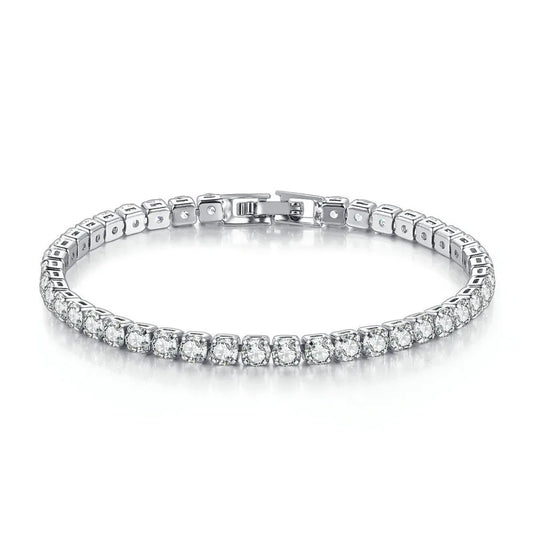 Luckacco 4mm Cubic Zirconia Tennis Bracelet Iced Out Chain Bracelets For Women Men Gold Silver Color Men Bracelet CZ Chain Homme Jewelry