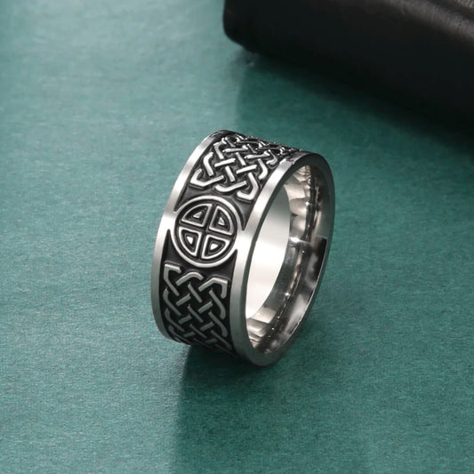 Luckacco My Shape Stainless Steel Ring for Men Women Nordic Viking Celtics Knot Finger Rings Vintage Jewelry Men's Ring bague femme Gift