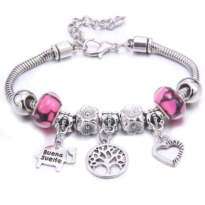 Luckacco  dragonfly owl Shape Crystal Charm Bracelets Beads Bracelet Women DIY Beads Brand Bracelets & Bangles Jewelry Gift