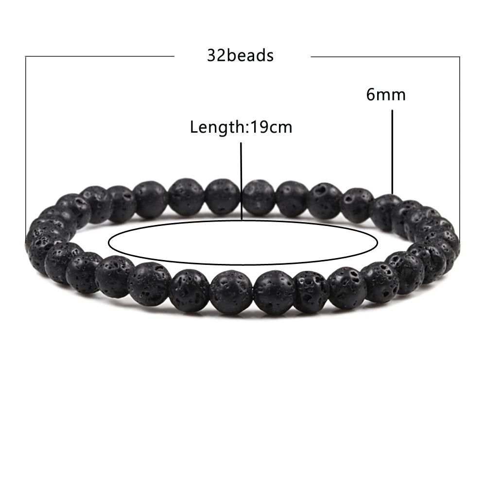 luckacco 10mm tiger eye natural stone beads bracelet 3 size buddha lava round beads elasticity rope bracelets for men yoga handmade jewel