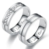 Luckacco Fashion Stainless Steel Couple Engagement Rings For Women Men Crystal I LOVE YOU Ring 2021 Wedding Jewelry Gift