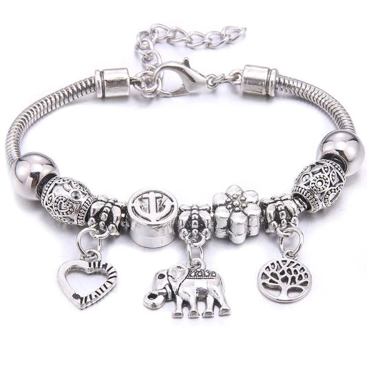 Luckacco  dragonfly owl Shape Crystal Charm Bracelets Beads Bracelet Women DIY Beads Brand Bracelets & Bangles Jewelry Gift