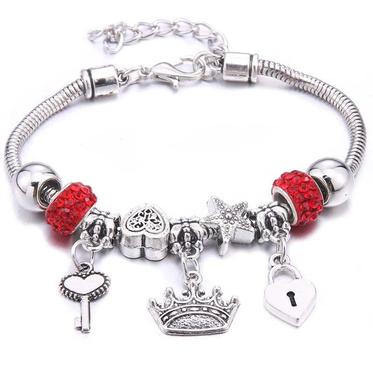 Luckacco  dragonfly owl Shape Crystal Charm Bracelets Beads Bracelet Women DIY Beads Brand Bracelets & Bangles Jewelry Gift