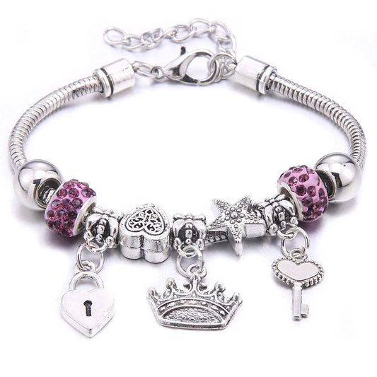 Luckacco  dragonfly owl Shape Crystal Charm Bracelets Beads Bracelet Women DIY Beads Brand Bracelets & Bangles Jewelry Gift