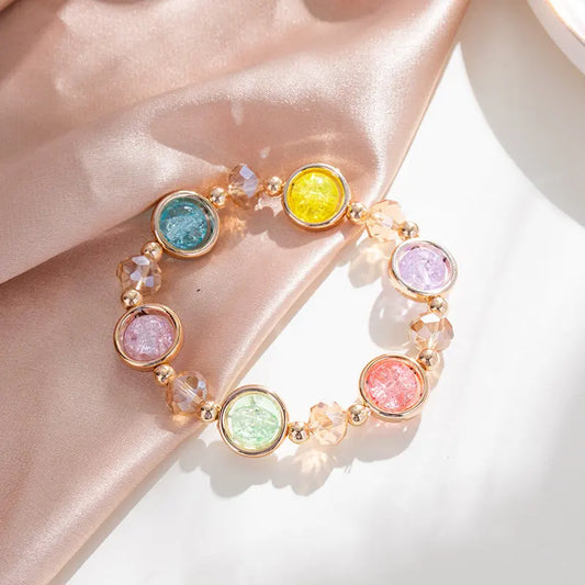 Luckacco Popcorn Bead Sweet Bracelet For Children Women Cute Cloud Flower Pendant Bracelets Kids Girls Charm Wish Bracelet