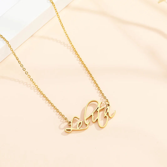 Luckacco weekly pick 925 Sterling Silver Name Necklace Custom Necklaces Jewelry Personality Letter Choker Necklaces with Name for Women Girls