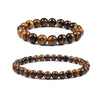 Luckacco 10mm Tiger Eye Natural Stone Beads Bracelet 3 Size Buddha Lava Round Beads Elasticity Rope Bracelets for Men Yoga Handmade Jewel