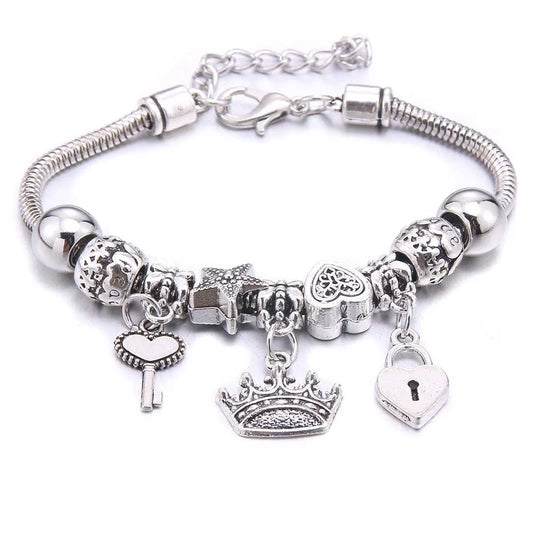 Luckacco  dragonfly owl Shape Crystal Charm Bracelets Beads Bracelet Women DIY Beads Brand Bracelets & Bangles Jewelry Gift