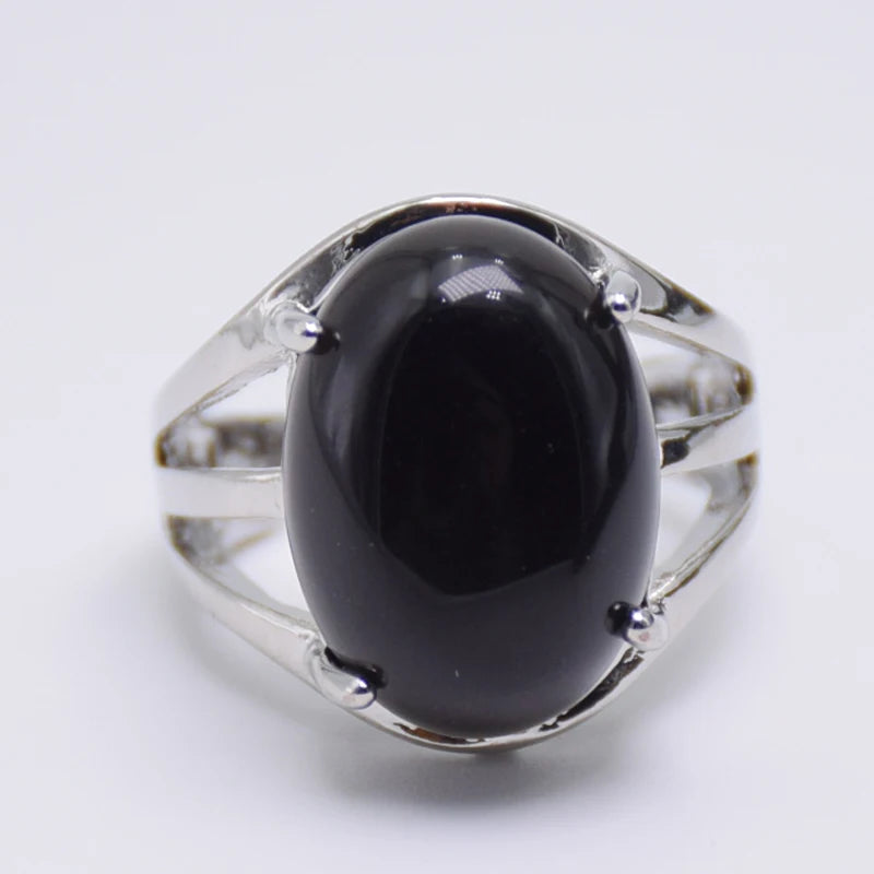 luckacco new women fashion ring natural stone pink quartz purple crystal lapis opening rings opal oval bead adjustable size party jewelry