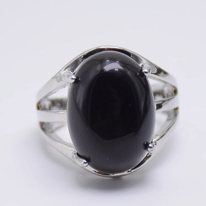 Luckacco New Women Fashion Ring Natural Stone Pink Quartz Purple Crystal Lapis Opening Rings Opal Oval Bead Adjustable Size Party Jewelry