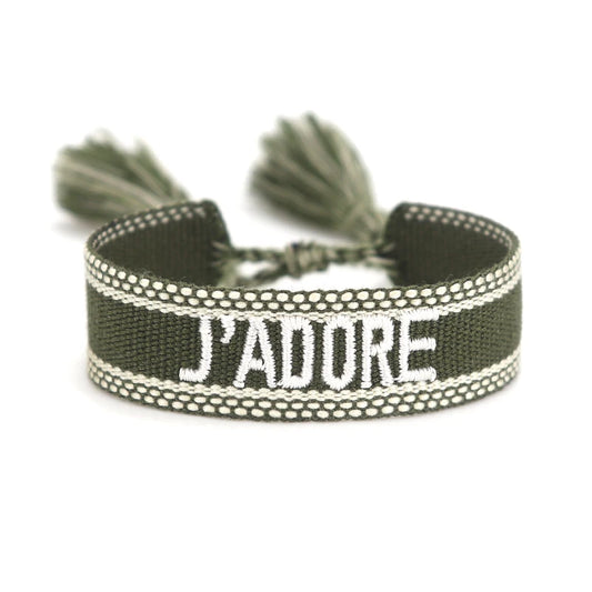 Luckacco Rhinestone Embroidery Woven Bracelets Adjustable Rope Stackable Bangle For Women