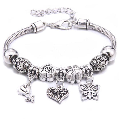 Luckacco  dragonfly owl Shape Crystal Charm Bracelets Beads Bracelet Women DIY Beads Brand Bracelets & Bangles Jewelry Gift