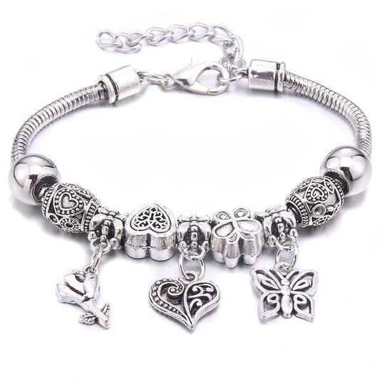 Luckacco  dragonfly owl Shape Crystal Charm Bracelets Beads Bracelet Women DIY Beads Brand Bracelets & Bangles Jewelry Gift