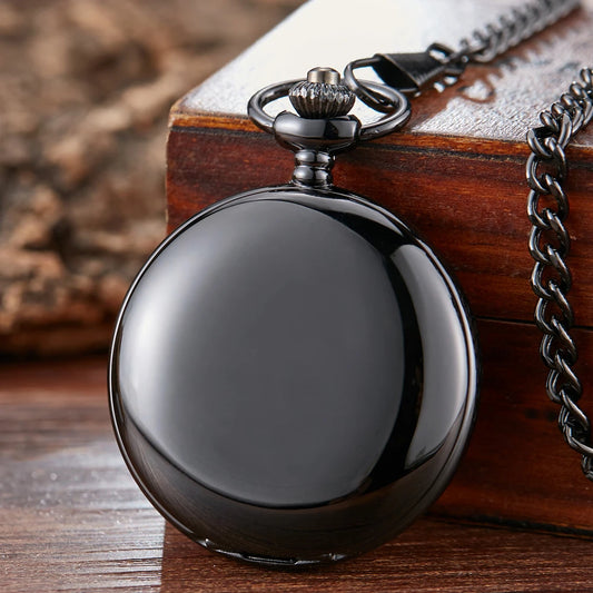 Luckacco Vintage 2 Sides Open Case Mechanical Men's Watch Double Face Roman Dial Clock Hand Wind Pocket Watch With FOB Chain Gift