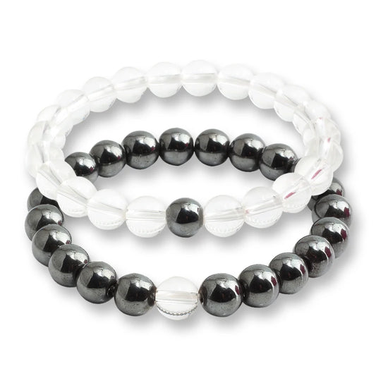 Luckacco Natural Stone Matching Couple Bracelet Distance Pink Black Beads For Men Women Strand Bracelets Bangles Yoga Lover Jewelry Gifts