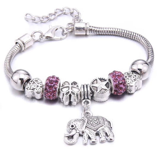 Luckacco  dragonfly owl Shape Crystal Charm Bracelets Beads Bracelet Women DIY Beads Brand Bracelets & Bangles Jewelry Gift