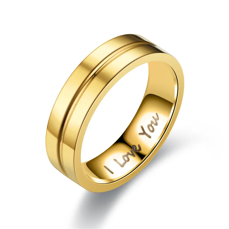 luckacco fashion stainless steel couple engagement rings for women men crystal i love you ring 2021 wedding jewelry gift