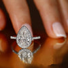 Luckacco daily picks Hot Sale Water Drop Design Women Ring Micro Paved Crystal Zircon Elegant Bridal Wedding Engagement Jewelry Ring for Lover
