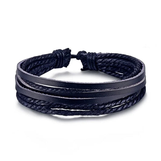 Luckacco IFMIA Fashion Beads Leather Wrap Bracelet Set Men New Design Wristband Multiple Bracelets & Bangles Party Wedding Jewelry Gifts
