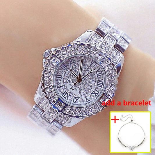 Luckacco Women Watches Diamond Gold Watch Ladies Wrist Watches Luxury Brand Rhinestone Women's Bracelet Watches Female Relogio Feminino