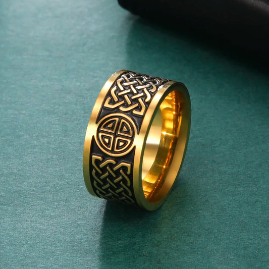 Luckacco My Shape Stainless Steel Ring for Men Women Nordic Viking Celtics Knot Finger Rings Vintage Jewelry Men's Ring bague femme Gift