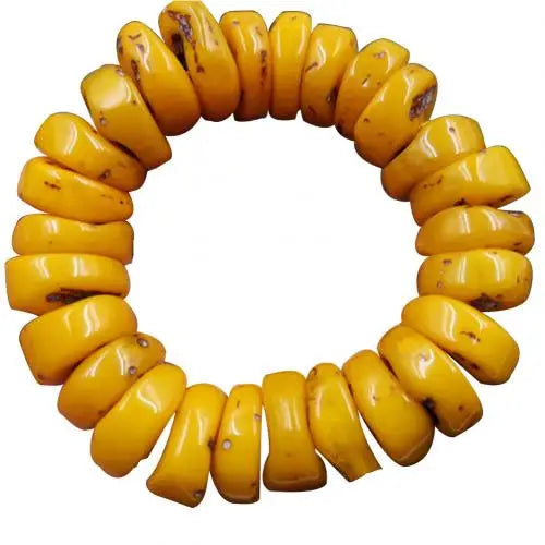 luckacco fashion explosion natural amber beeswax old stone abacus beaded bracelet hand jewelry accessory gift men yellow bangle