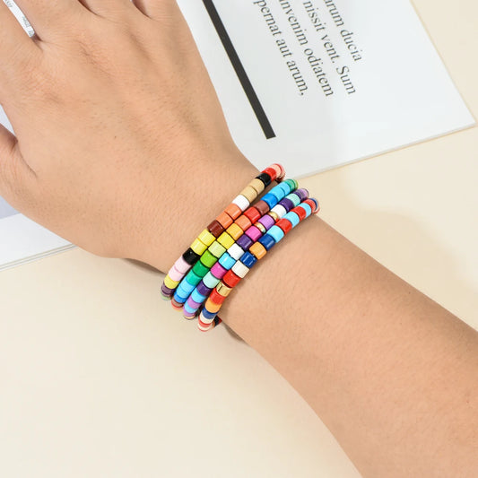 Luckacco Boho Bohemian Handmade Charm Summer New Gold color Bracelet Tile Beads Friendship Bracelet Women Gifts Unisex Fashion Jewelry