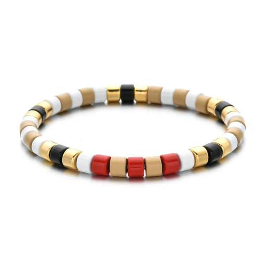 Luckacco Boho Bohemian Handmade Charm Summer New Gold color Bracelet Tile Beads Friendship Bracelet Women Gifts Unisex Fashion Jewelry