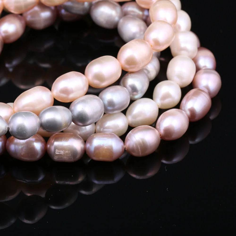 luckacco natural baroque pearl bracelets white/gray freshwater pearl jewelry gifts for women fashion bracelets 7-8mm