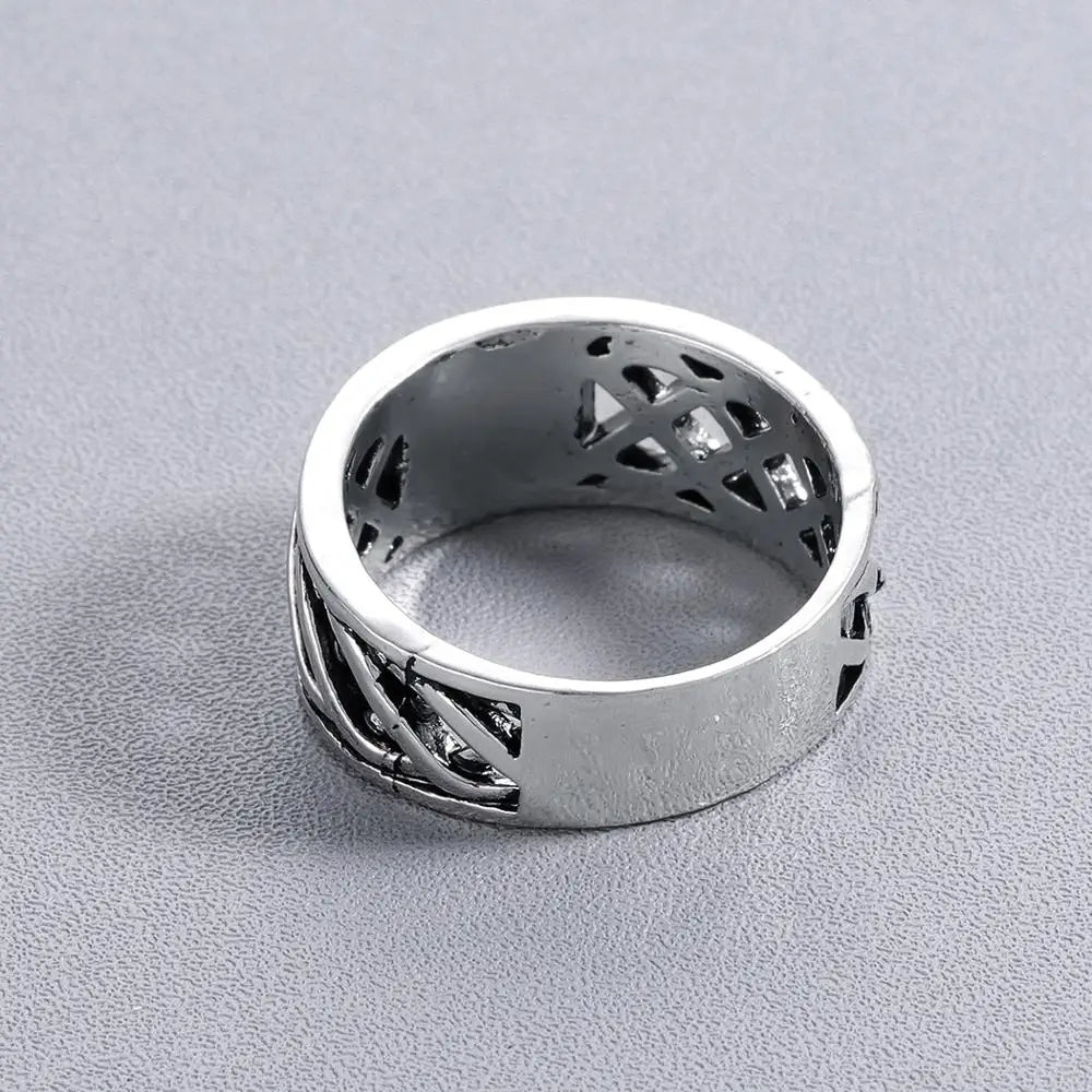 luckacco nostalgia slavic kolovrat symbol women finger ring bulgaria bijoux mens rings silver color