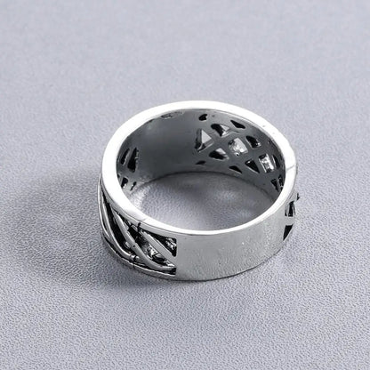 Luckacco Nostalgia Slavic Kolovrat Symbol Women Finger Ring Bulgaria Bijoux Mens Rings Silver Color