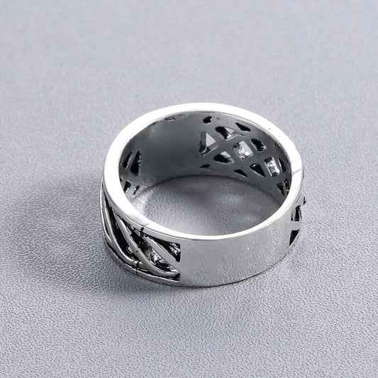 Luckacco Nostalgia Slavic Kolovrat Symbol Women Finger Ring Bulgaria Bijoux Mens Rings Silver Color
