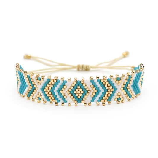 Luckacco Go2boho Miyuki Seed Beads Bracelet For Women Jewelry Summer Beach Handmade Woven Pulsera Friends Gift Turkish Eye Bracelets