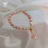 Luckacco 2020 New Baroque Natural Pearl Bracelet Sexy For Woman Bracelet Fashion Lady Temperament Bracelet Chaoren Jewelry South Korea