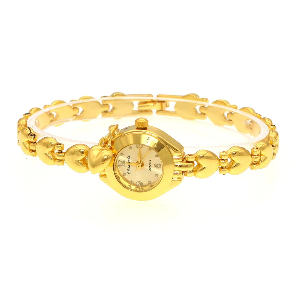 luckacco cute luxury women bracelet watches fashion women dress wristwatch ladies quartz sport gold watch dropshiping
