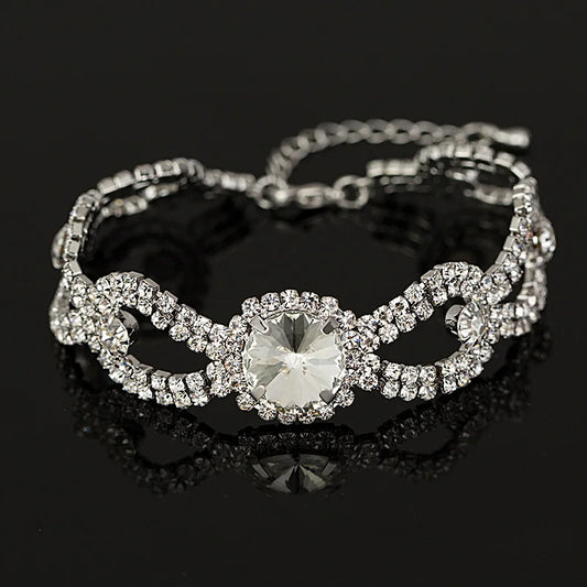 Luckacco Women New Brand Designer Hot Sell Fashion Charm Jewelry Women Wedding Austrian Crystal Bracelet For Wedding B009