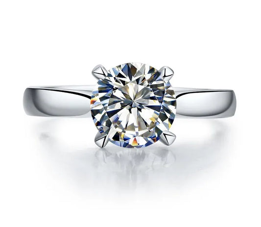 Luckacco Genuine White Gold 18K Ring 3CT 9mm Moissanite Diamond Engagement Ring For Women Certified AU750 Gold Ring Brilliant Forever