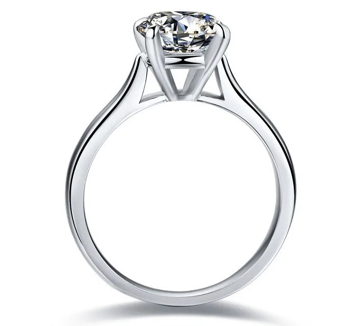 luckacco genuine white gold 18k ring 3ct 9mm moissanite diamond engagement ring for women certified au750 gold ring brilliant forever