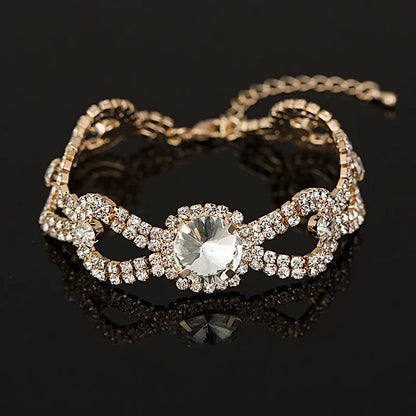 Luckacco Women New Brand Designer Hot Sell Fashion Charm Jewelry Women Wedding Austrian Crystal Bracelet For Wedding B009