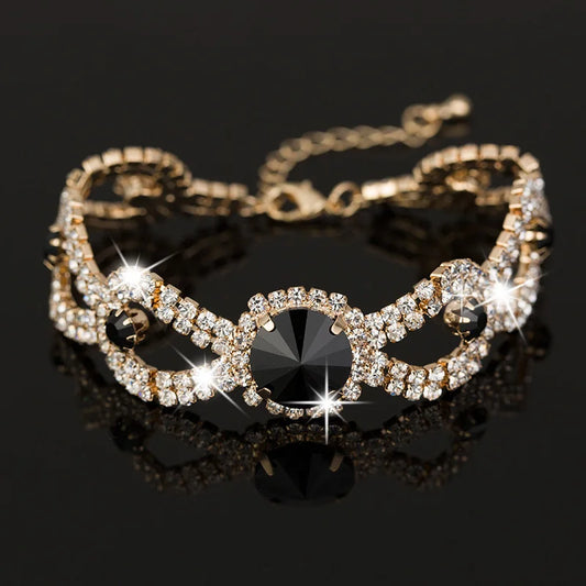 Luckacco Women New Brand Designer Hot Sell Fashion Charm Jewelry Women Wedding Austrian Crystal Bracelet For Wedding B009